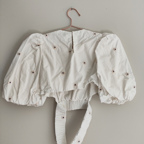 Zara cotton cropped flower top - Picture 5 of 9